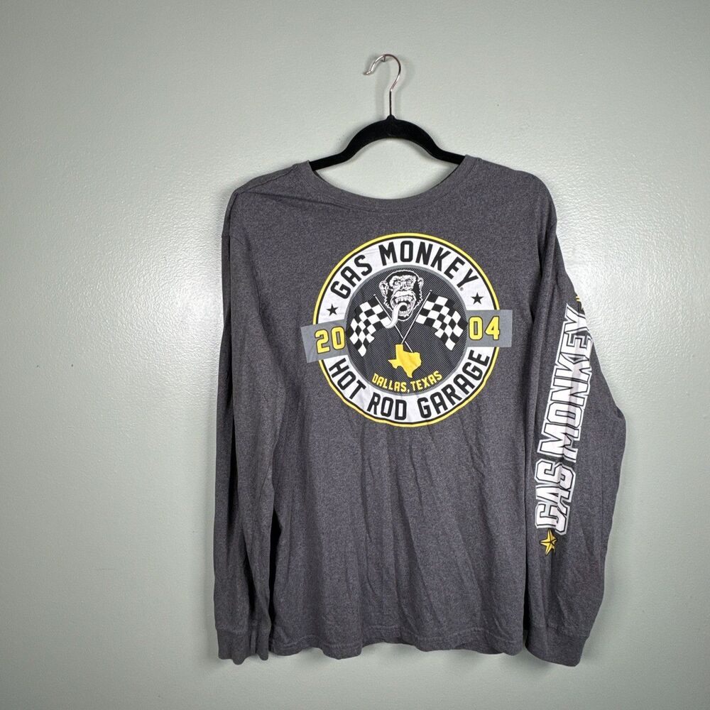 Gas Monkey Shirt Graphic Print Garage‎ Long Sleeve Slim Fit Adult Large